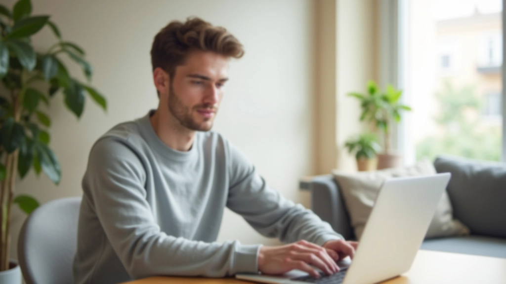 Jeune adulte consultant les conditions d'éligibilité au LEP sur son ordinateur portable